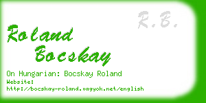 roland bocskay business card